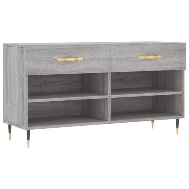 Berkfield Home Shoe Bench Grey Sonoma 102x35x55 cm Engineered Wood - Size: 102 x 35 x 55 cm - image 1