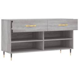 Berkfield Home Shoe Bench Grey Sonoma 102x35x55 cm Engineered Wood - Size: 102 x 35 x 55 cm - thumbnail 5