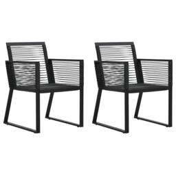 Berkfield Home 3 Piece Outdoor Dining Set PVC Rattan Black - thumbnail 6