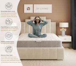 DS Living Haven Medium Memory Spring Essentials Mattress in Grey - Size: Small Single - thumbnail 6