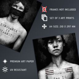 Artery8 Wall Art Print Set of 3 A4 Big Brother 1984 George Orwell s War is Peace Freedom is Slavery Ignorance is Strength Doublespeak Newspeak Poster - thumbnail 4