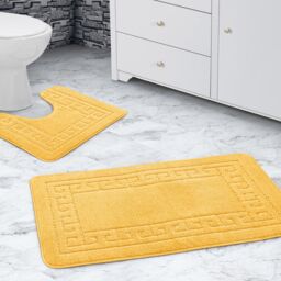 Velosso Greek Key Bathmat Set - Antislip in Yellow - thumbnail 1