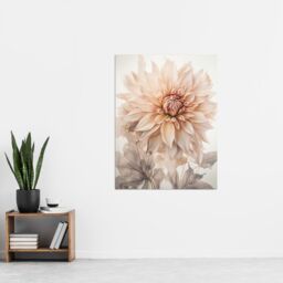 "Artery8 Elegant Dahlia Soft Pastel Flower Aesthetic Calm Pastel Tone Petals Extra Large XL Wall Art Poster Print - Size: W24"" x H32""" - thumbnail 4