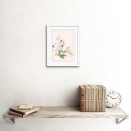 "Artery8 Wall Art Print Flower Veronica Watercolour Art Framed 9x7 inch in White - Size: W7"" x H9""" - thumbnail 2