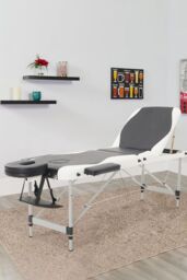 Portable Folding Spa Bed Adjustable Professional Massage Table in Black - thumbnail 2