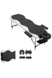 Portable Folding Spa Bed Adjustable Professional Massage Table in Black - thumbnail 4
