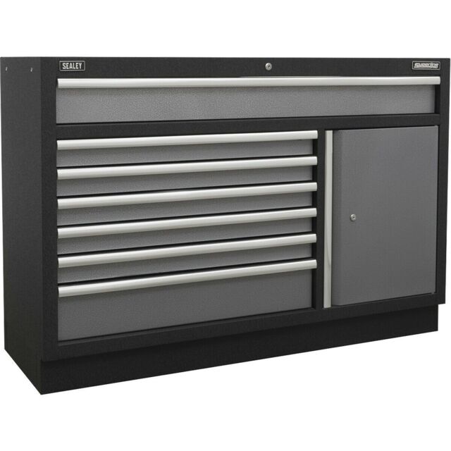 Loops 1360mm Modular 7 Drawer Floor Cabinet - Ball Bearing Slides - Locking - 2 Keys - image 1