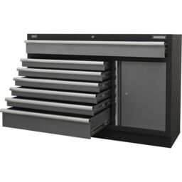 Loops 1360mm Modular 7 Drawer Floor Cabinet - Ball Bearing Slides - Locking - 2 Keys - thumbnail 5