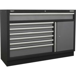 Loops 1360mm Modular 7 Drawer Floor Cabinet - Ball Bearing Slides - Locking - 2 Keys - thumbnail 1