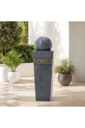 Garden Sanctuary Outdoor Garden Trapezoidal Water Polo Fountain in Natural - thumbnail 1