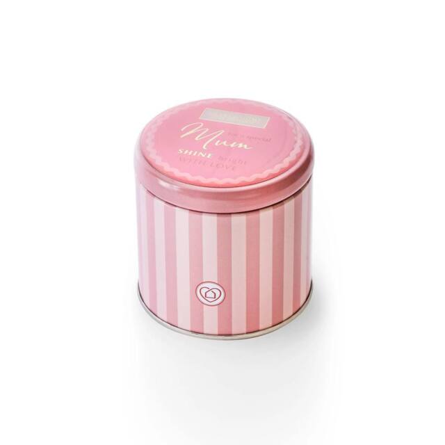 Heart and Home Tin Soy Wax Candle - Mum (Loving Blooms) in Light Pink - image 1