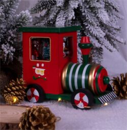 Netagon Wooden Train Music Box in Red - thumbnail 4