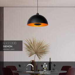 Netlighting Siemon Modern Pendant Light Ø 40cm 1xE27 Black - thumbnail 2