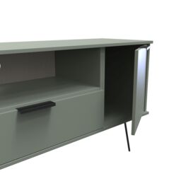 Ready Assembled 2 U Fuji 2 Door 1 Drawer Wide TV Unit (Ready Assembled) in Pale Green - Size: Large - thumbnail 5