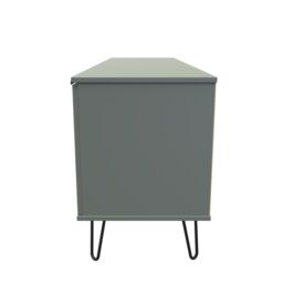 Ready Assembled 2 U Fuji 2 Door 1 Drawer Wide TV Unit (Ready Assembled) in Pale Green - Size: Large - thumbnail 2