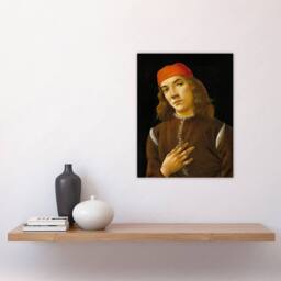 "Artery8 Portrait of a Youth Botticelli Vintage Wall Art Print Poster in Black - Size: W12"" x H16""" - thumbnail 4