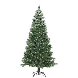 Berkfield Home Christmas Tree with 300 LEDs with Stand Green 240 cm PVC - thumbnail 4