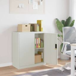Berkfield Home File Cabinet Light Grey 79x40x90 cm Steel - Size: 79 x 40 x 90 cm - thumbnail 2