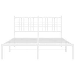 Berkfield Home Metal Bed Frame without Mattress with Headboard White 120x190cm - Size: 120x190 cm - thumbnail 4