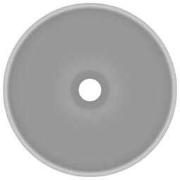 Berkfield Home Luxury Bathroom Basin Round Matt Light Grey 32.5x14 cm Ceramic - thumbnail 3