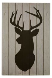 Orsina Stag Silhouette Wall Plaque, Christmas Wall Art, Abstract Artwork for Home, Office, Stag Head Wall Painting in Brown - thumbnail 2