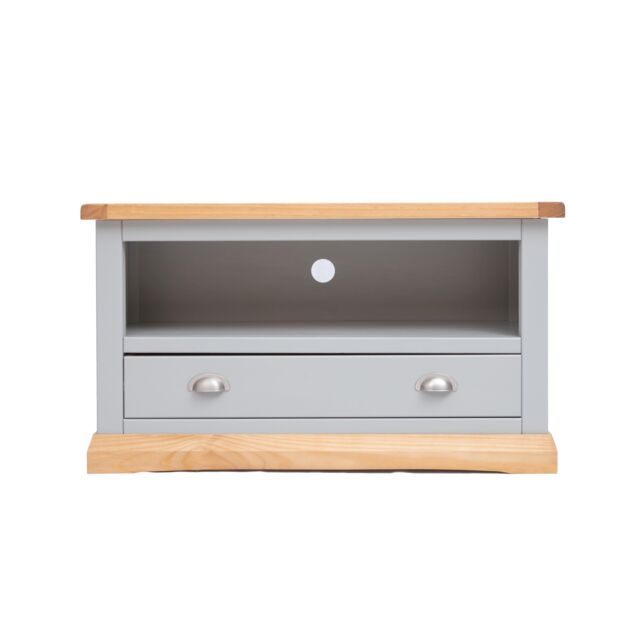 Cabinet Bits Bomporto Light Grey 1 Drawer TV Cabinet Chrome Cup Handle - image 1