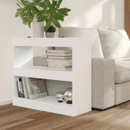 Berkfield Home Book Cabinet/Room Divider White 80x30x72 cm - Size: 80 x 30 x 72 cm - thumbnail 6