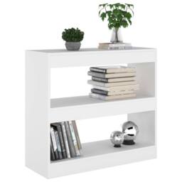Berkfield Home Book Cabinet/Room Divider White 80x30x72 cm - Size: 80 x 30 x 72 cm - thumbnail 5