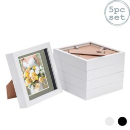 "Nicola Spring 3D Box Photo Frames - 6 x 6"" with 4 x 4"" Mount - White Mount - Pack of 5" - thumbnail 1