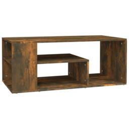 Berkfield Home Modern Coffee Table Smoked Oak 100x50x40 cm Engineered Wood in Brown - Size: 100 x 50 x 40 cm - thumbnail 3