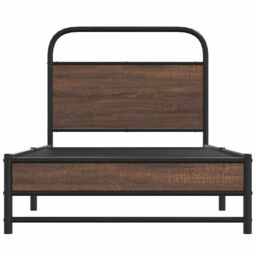 Berkfield Home Bed Frame without Mattress 100x190 cm Brown Oak Engineered Wood - thumbnail 5