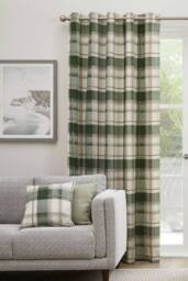 Fusion 'Balmoral Tartan' Warm Woven Check 100% Cotton Filled Cushion in Bottle Green - Size: 43 cm x 43 cm - thumbnail 2