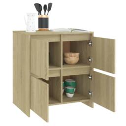 Berkfield Home Sideboards 2 pcs Sonoma Oak 70x41x75 cm Engineered Wood in Light Brown - Size: 70 x 41 x 75 cm - thumbnail 8