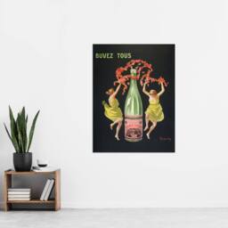 "Artery8 Drink All Cachat Vintage Ad Vintage Wall Art Print Cappiello in Black - Size: W12"" x H16""" - thumbnail 4