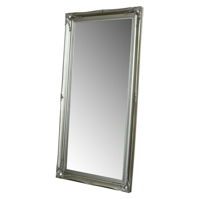 Melody Maison Large Silver Ornate Wall/Floor Mirror 158cm X 78cm - Size: 158 cm X 78 cm - image 1