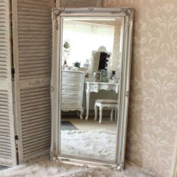 Melody Maison Large Silver Ornate Wall/Floor Mirror 158cm X 78cm - Size: 158 cm X 78 cm - thumbnail 4