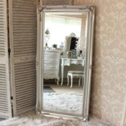 Melody Maison Large Silver Ornate Wall/Floor Mirror 158cm X 78cm - Size: 158 cm X 78 cm - thumbnail 3