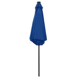 Berkfield Home Parasol with LED Lights & Aluminium Pole 270 cm Azure Blue - thumbnail 4