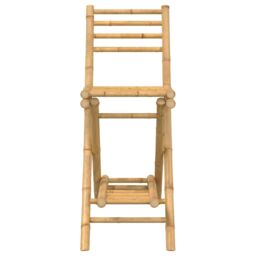 Berkfield Home Outdoor Bar Stools with Footrests 2 pcs Foldable Bamboo in Brown - thumbnail 5