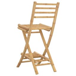 Berkfield Home Outdoor Bar Stools with Footrests 2 pcs Foldable Bamboo in Brown - thumbnail 7