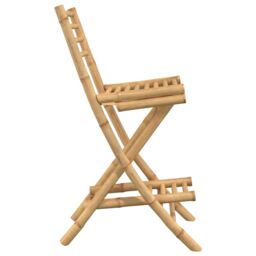 Berkfield Home Outdoor Bar Stools with Footrests 2 pcs Foldable Bamboo in Brown - thumbnail 6
