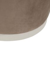 Orsina Mink & Silver Round Footstool, Velvet Ottoman Footstool with Silver Base, Pouffe Footstool for Home in Brown - thumbnail 4