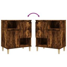 Berkfield Home Sideboards 3 pcs Smoked Oak 60x35x70 cm Engineered Wood in Brown - Size: 60 x 35 x 70 cm - thumbnail 7