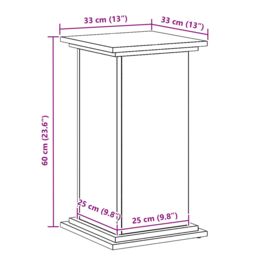 Berkfield Home Plant Stand Black Oak 33x33x60 cm Engineered Wood - Size: 33 x 33 x 60 cm - thumbnail 9