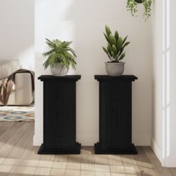Berkfield Home Plant Stand Black Oak 33x33x60 cm Engineered Wood - Size: 33 x 33 x 60 cm - thumbnail 4