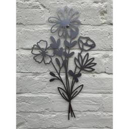 Poppyforge Summer Bouquet Wall Art - Bare Metal/Ready to Rust - W30 x H50 cm in Black - thumbnail 2