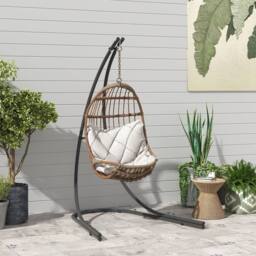 Matteo Hammock Chair Stand - Heavy Duty Metal Black - Egg Swing Frame - 150kg - thumbnail 2