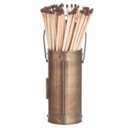 Lemon Pavilion Furniture and Decor Matchstick Holder with 60 Matches - L7 x W7 x H20 cm - Antique Bronze - thumbnail 2