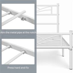 Kelvenix 3ft Single Bed Frame white - thumbnail 4