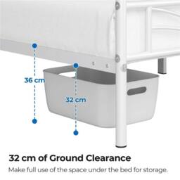 Kelvenix 3ft Single Bed Frame white - thumbnail 3